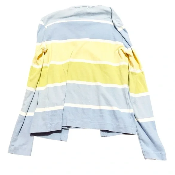 Two piece tank top and cardigan Blue, lime green, & yellow striped Size petite - Picture 2 of 8
